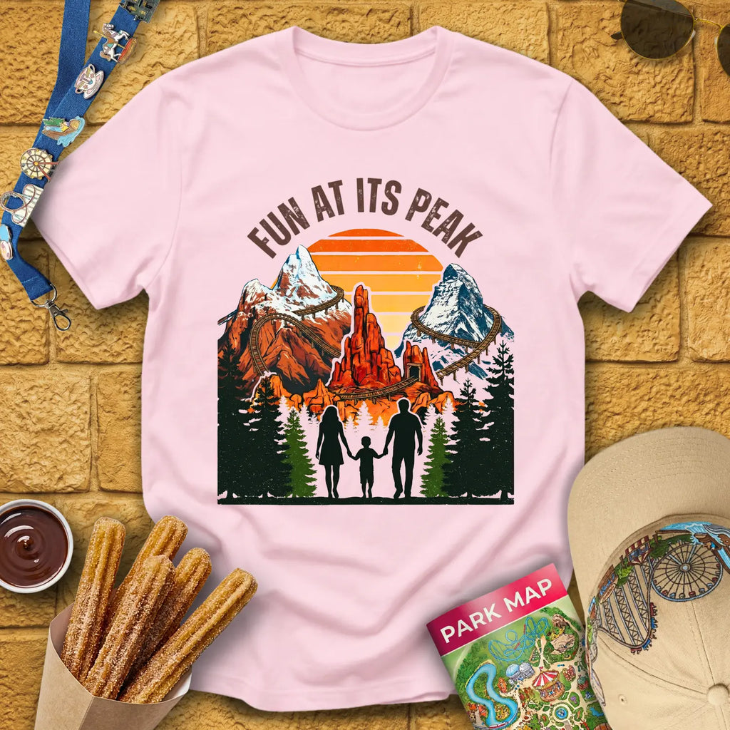 Fun At Its Peak [Retro] T-Shirt for Theme Park Fans (Light Pink)