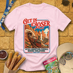 Get In Loser Mine Train [Poster] T-Shirt for Theme Park Fans (Light Pink)