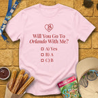 Go To Orlando [Sleek] T-Shirt for Theme Park Fans (Light Pink)