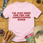 Here For AC Rides [RetroBold] T-Shirt for Theme Park Fans (Light Pink)