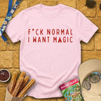 I Want Magic [Sleek] T-Shirt for Theme Park Fans (Light Pink)