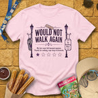 Not Walk Again [Haunted] T-Shirt for Theme Park Fans (Light Pink)