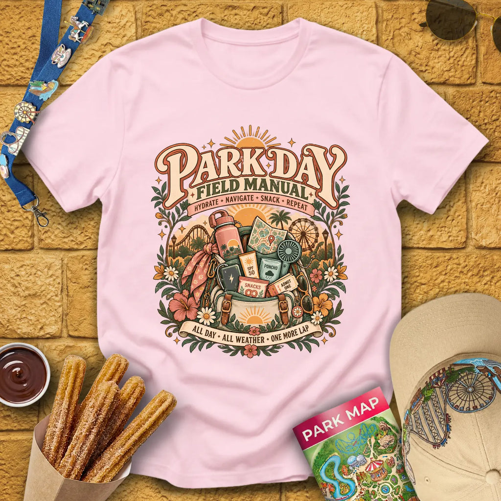 Park Day Field Manual [Boho] T-Shirt for Theme Park Fans (Light Pink)
