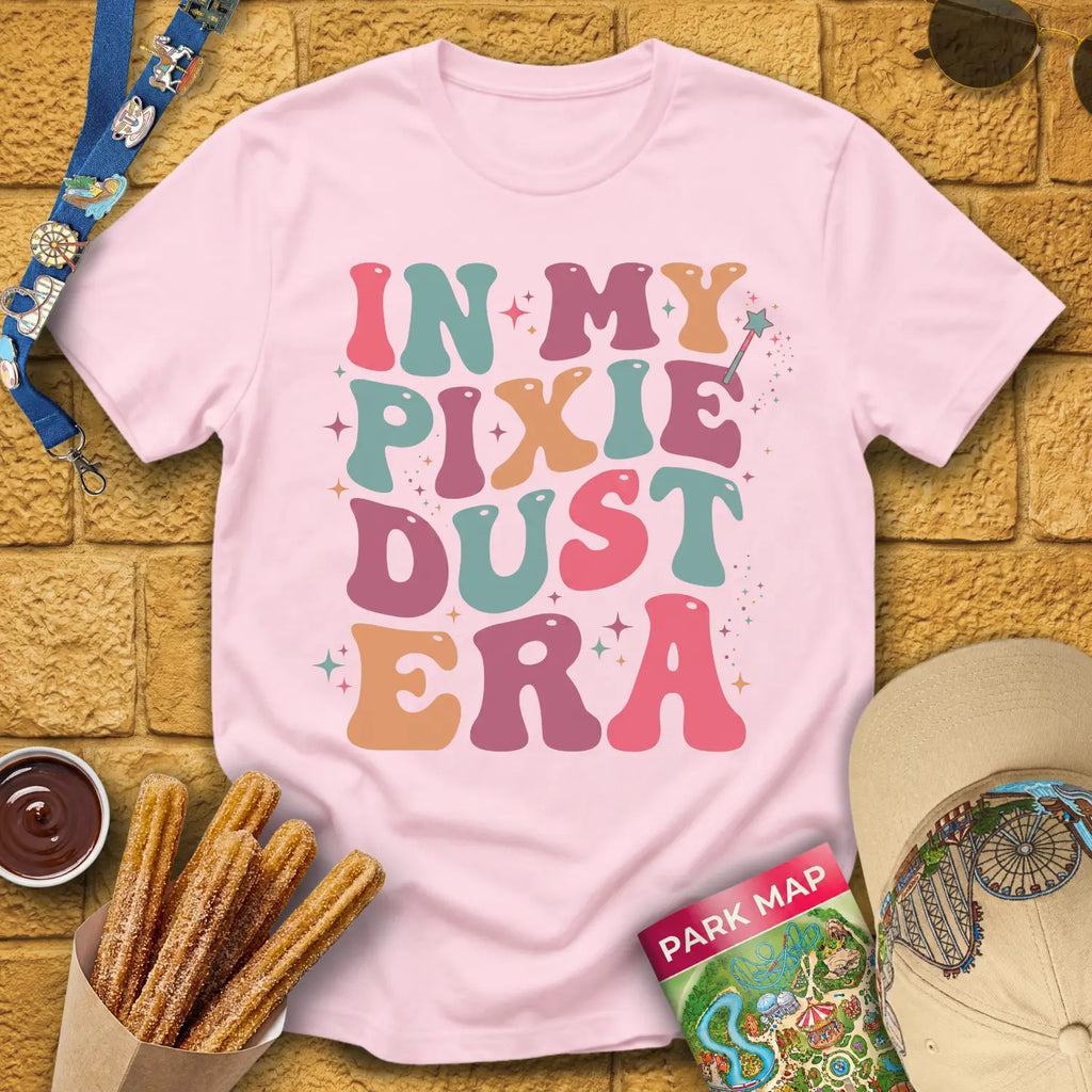 Pixie Dust Era [Bold70s] T-Shirt for Theme Park Fans (Light Pink)