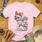 Pixie Dust Frenchie [Woodcut] T-Shirt for Theme Park Fans (Light Pink)