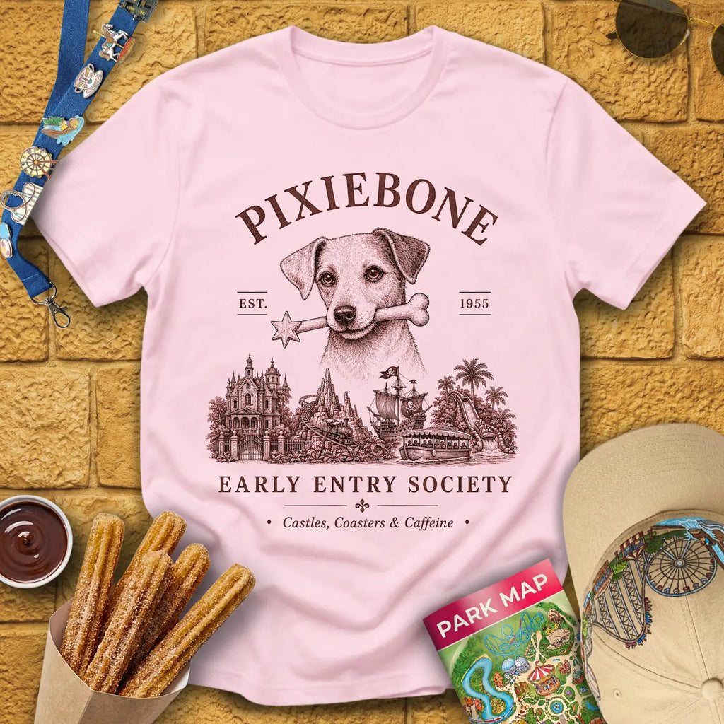PixieBone [Elite] T-Shirt for Theme Park Fans (Light Pink)