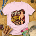 Pull My Yellow Strap [50s] T-Shirt for Theme Park Fans (Light Pink)
