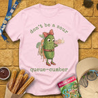 Queue-Cumber [InkPen] T-Shirt for Theme Park Fans (Light Pink)