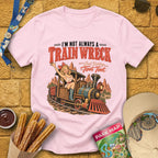 Train Wreck Lady [50s] T-Shirt for Theme Park Fans (Light Pink)