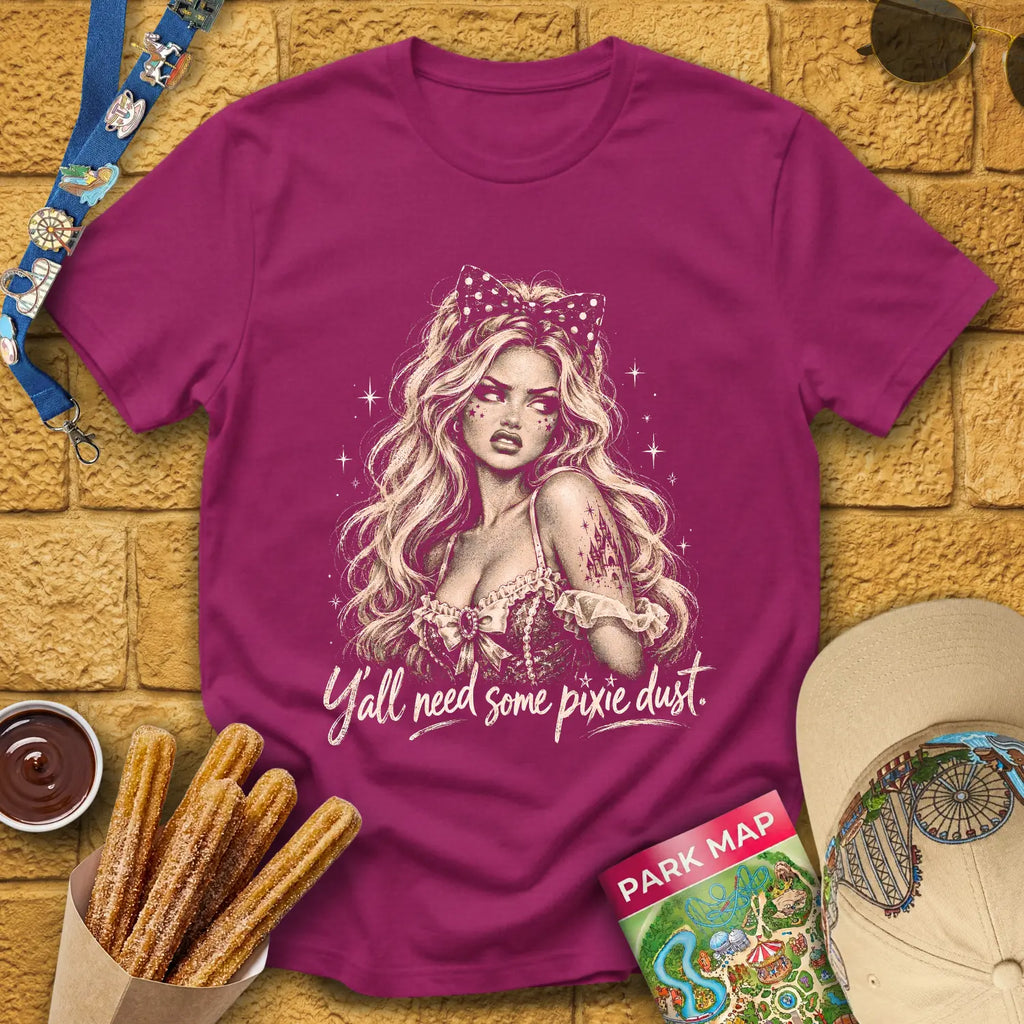 Pixie Dust Doll [MonoGlam] T-Shirt for Theme Park Fans (Antique Heliconia)