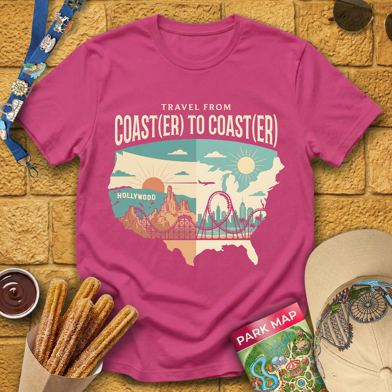 Coast(er) to Coast(er) [Map] T-Shirt