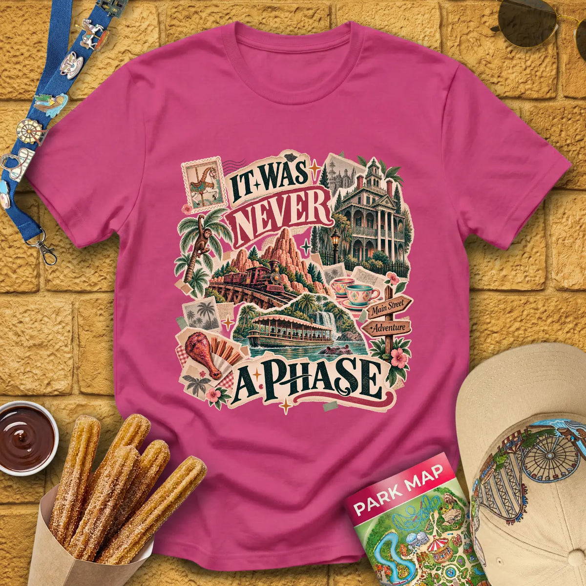 Never A Phase [Vox] T-Shirt for Theme Park Fans (Heliconia)