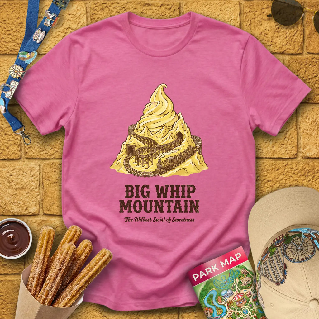 Big Whip Mountain [Retro] T-Shirt for Theme Park Fans (Heather Heliconia)
