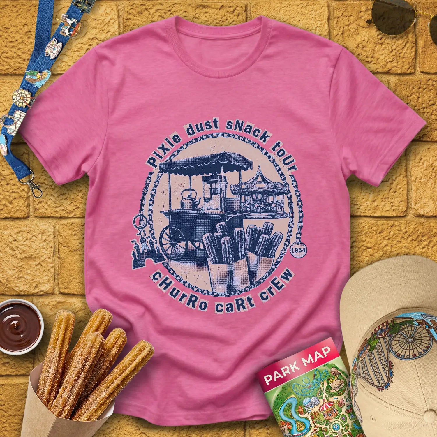 Pixie Dust Snack Tour [Grunge] T-Shirt for Theme Park Fans (Heather Heliconia)