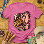 Pull My Yellow Strap [50s] T-Shirt for Theme Park Fans (Heather Heliconia)