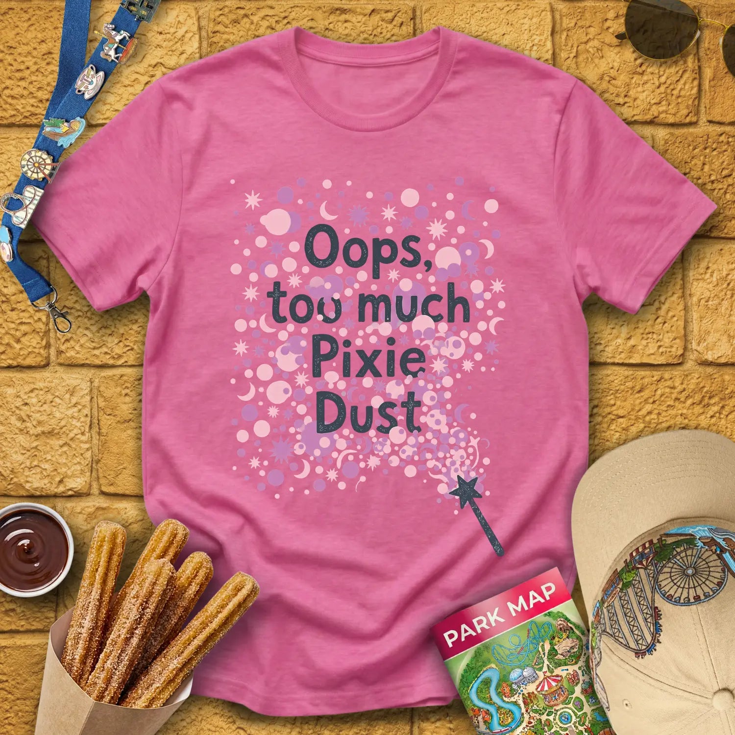 Too Much Pixie Dust [ArtsyHand] T-Shirt for Theme Park Fans (Heather Heliconia)