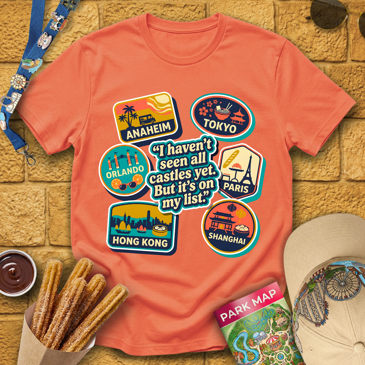Castles On My List [Badges] T-Shirt