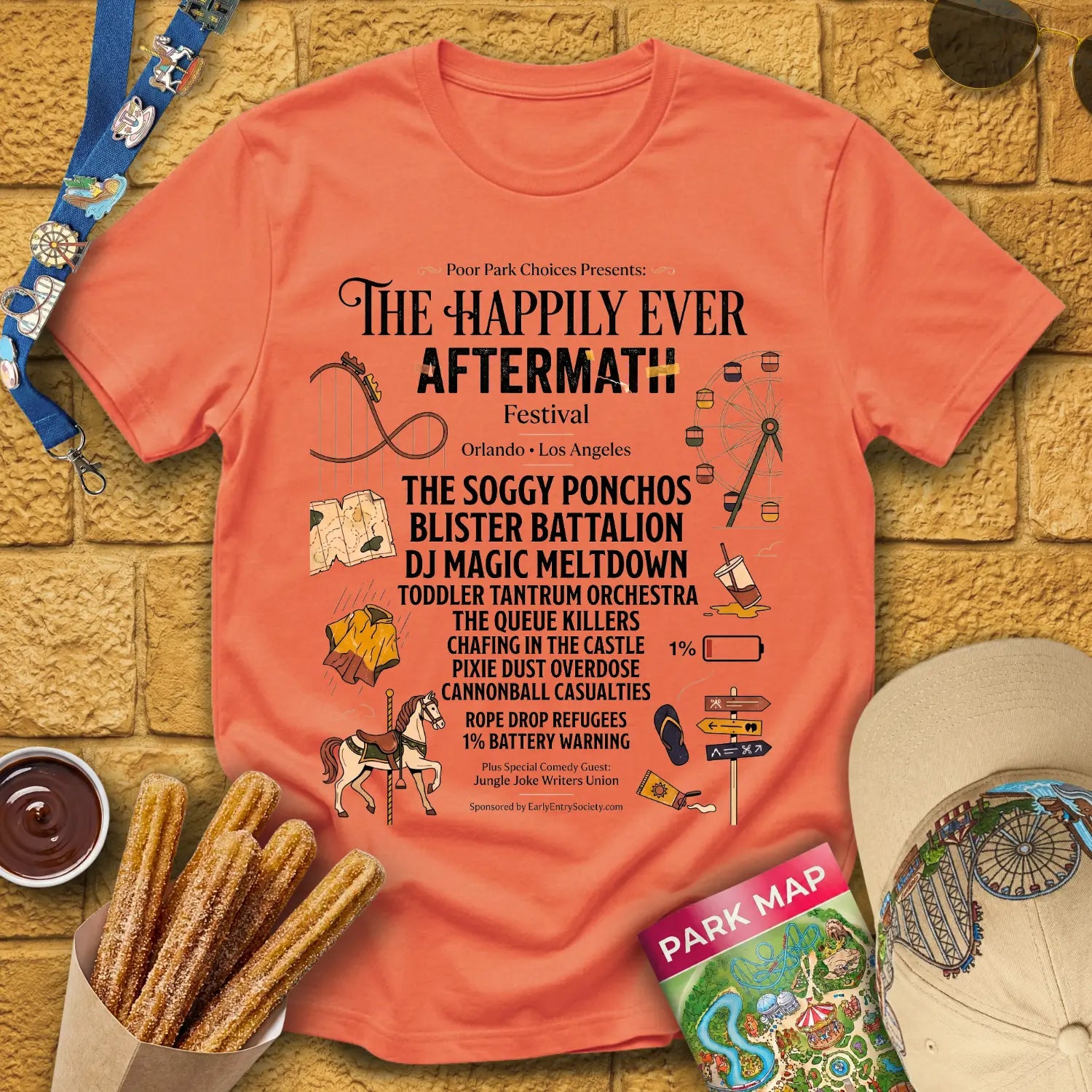 Aftermath Festival [Boutique] T-Shirt for Theme Park Fans (Heather Orange)