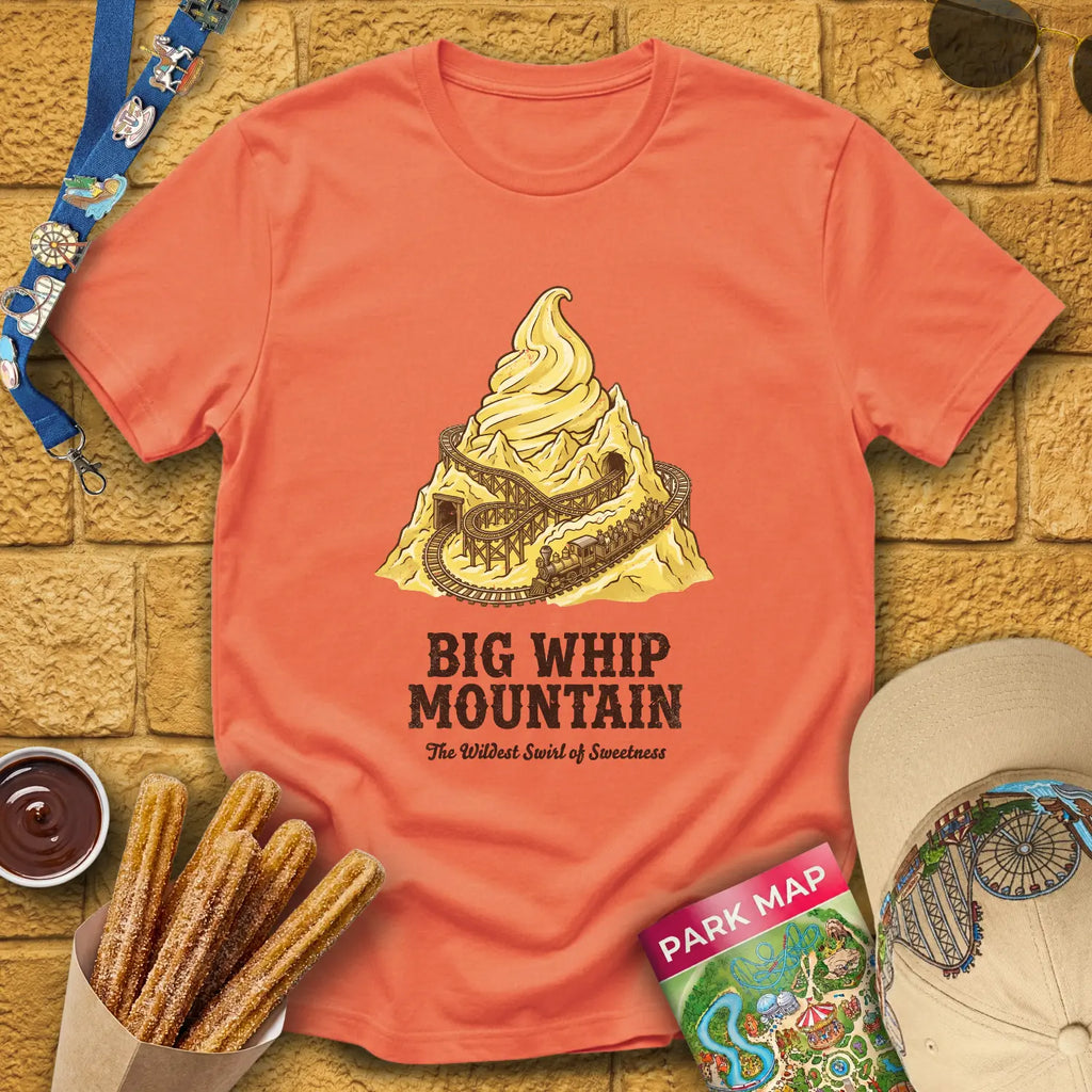 Big Whip Mountain [Retro] T-Shirt for Theme Park Fans (Heather Orange)