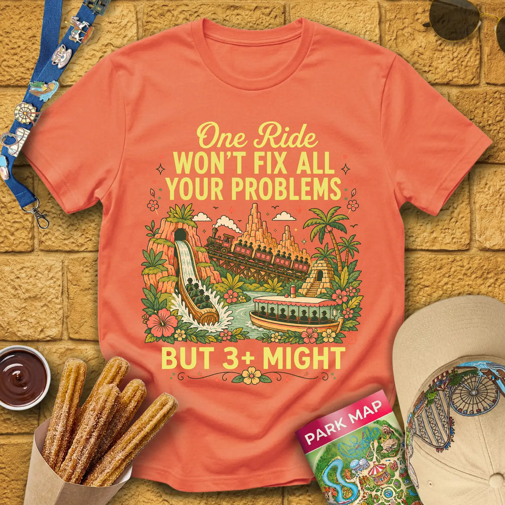 Fix Your Problems [Boho] T-Shirt for Theme Park Fans (Heather Orange)