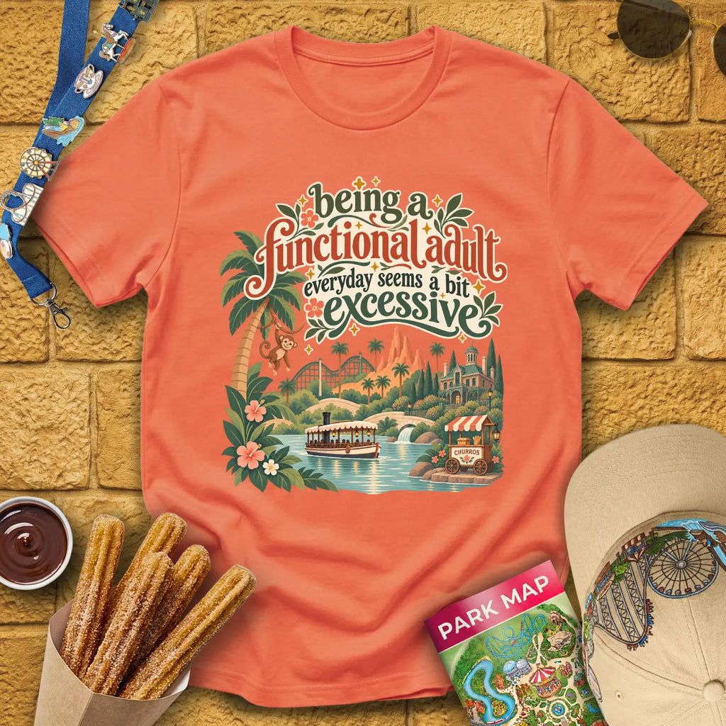 Functional Adult [SleekBoho] T-Shirt for Theme Park Fans (Heather Orange)