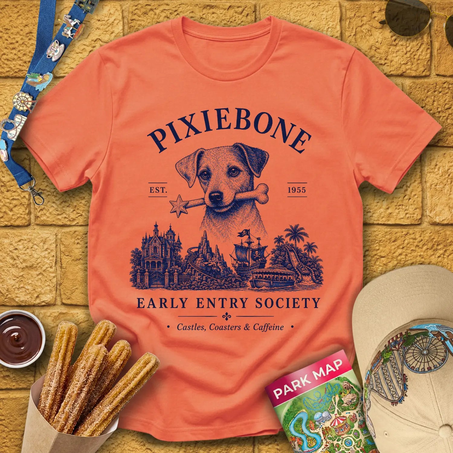 PixieBone [Elite] T-Shirt for Theme Park Fans (Heather Orange)