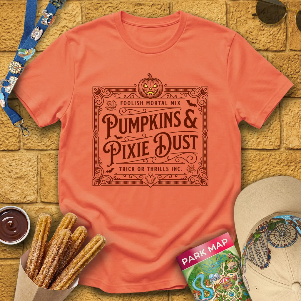 Pumpkins & Pixie Dust [Victorian] T-Shirt for Theme Park Fans (Heather Orange)