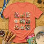 Theme Park Critters [Artsy] T-Shirt for Theme Park Fans (Heather Orange)