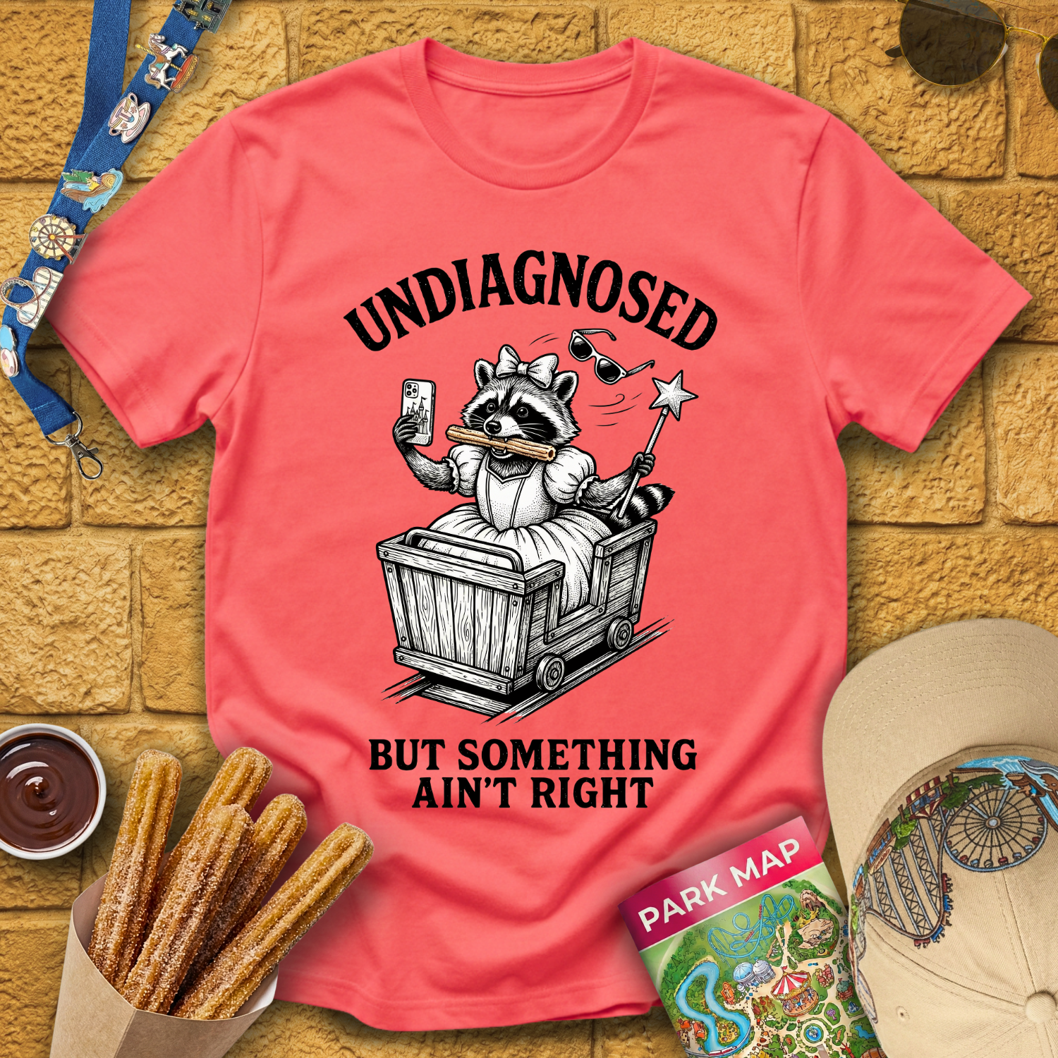 Undiagnosed on Coaster [Woodcut] T-Shirt