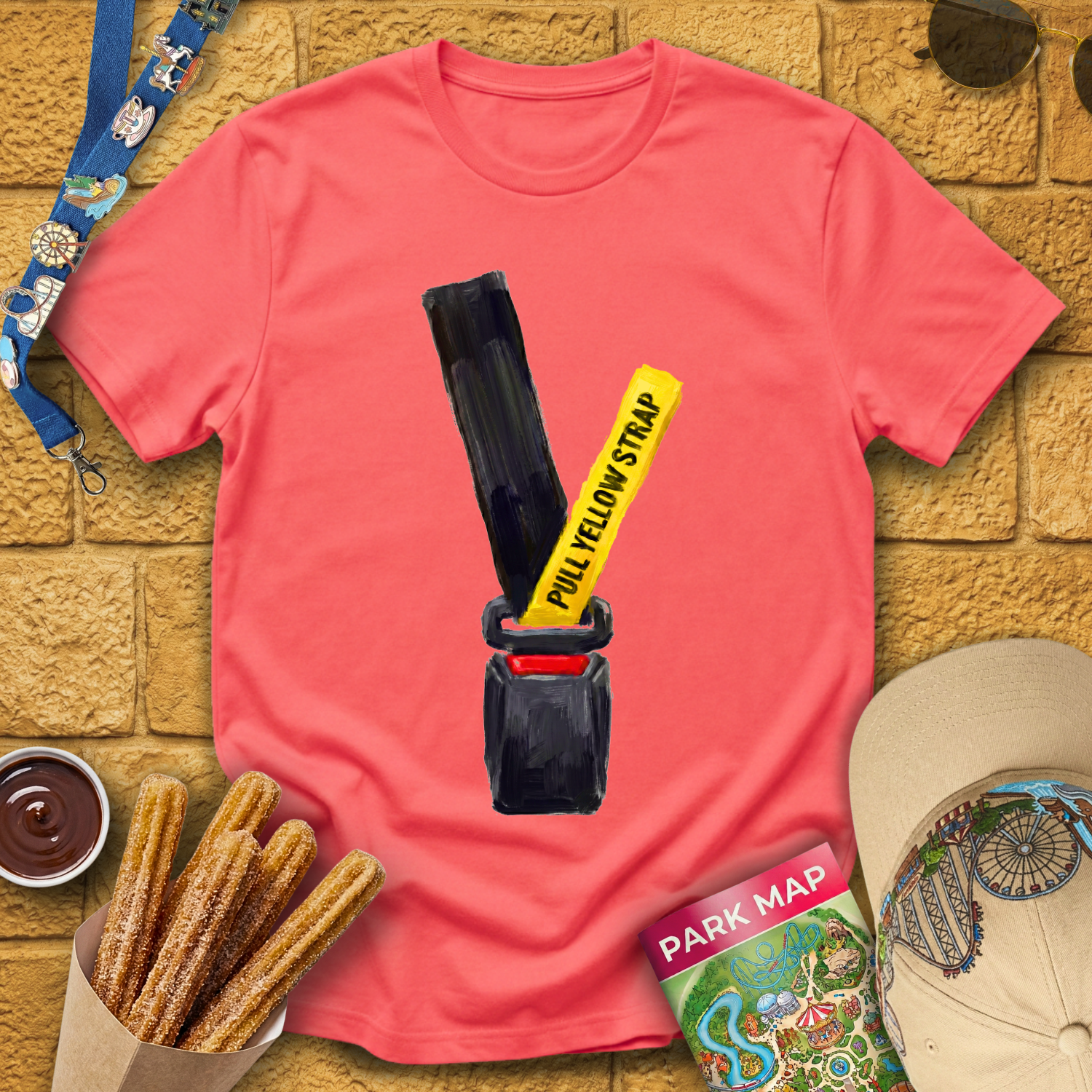Pull Yellow Strap [Painted] T-Shirt