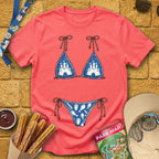 Bikini [Distressed] T-Shirt for Theme Park Fans (Coral Silk)