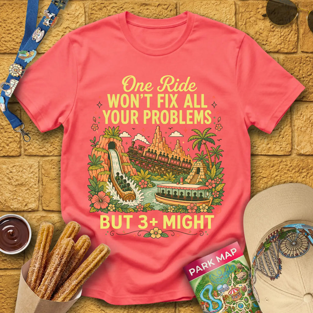 Fix Your Problems [Boho] T-Shirt for Theme Park Fans (Coral Silk)