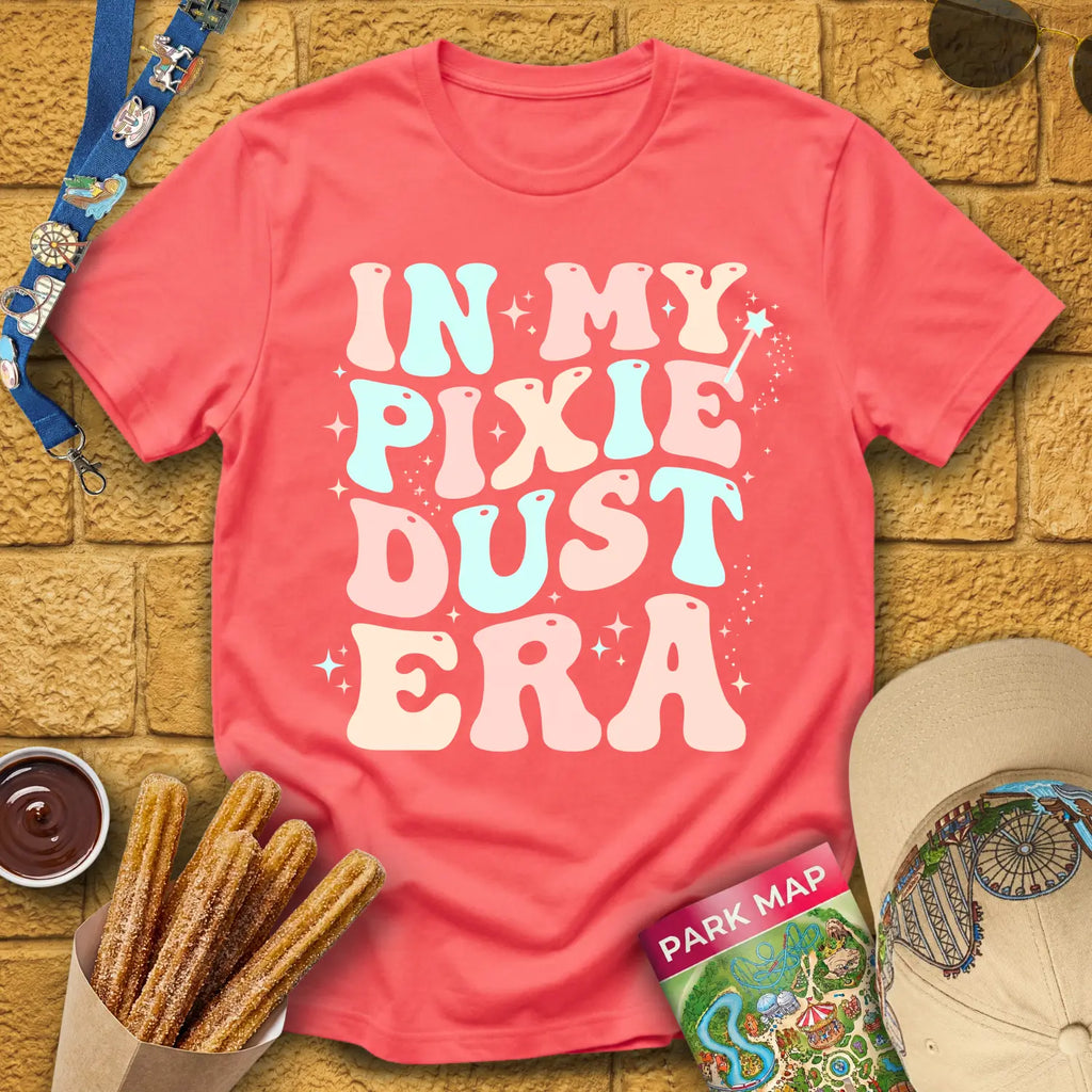 Pixie Dust Era [Bold70s] T-Shirt for Theme Park Fans (Coral Silk)
