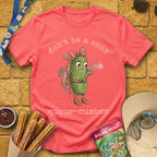 Queue-Cumber [InkPen] T-Shirt for Theme Park Fans (Coral Silk)