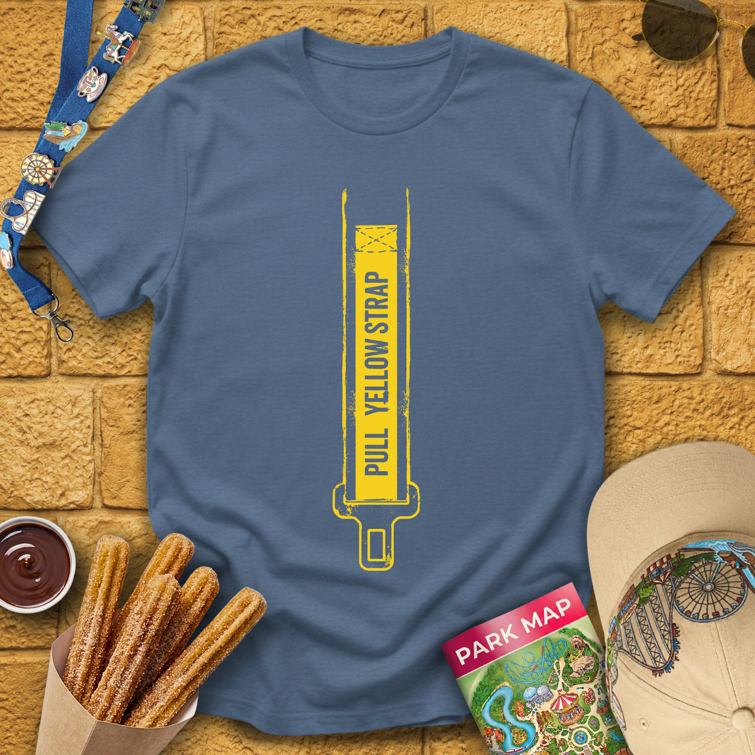 Pull Yellow Strap [Distressed] T-Shirt