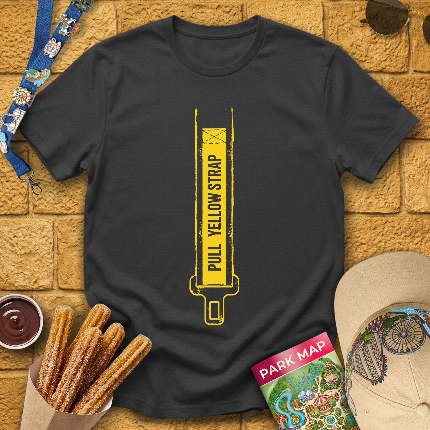 Pull Yellow Strap [Distressed] T-Shirt
