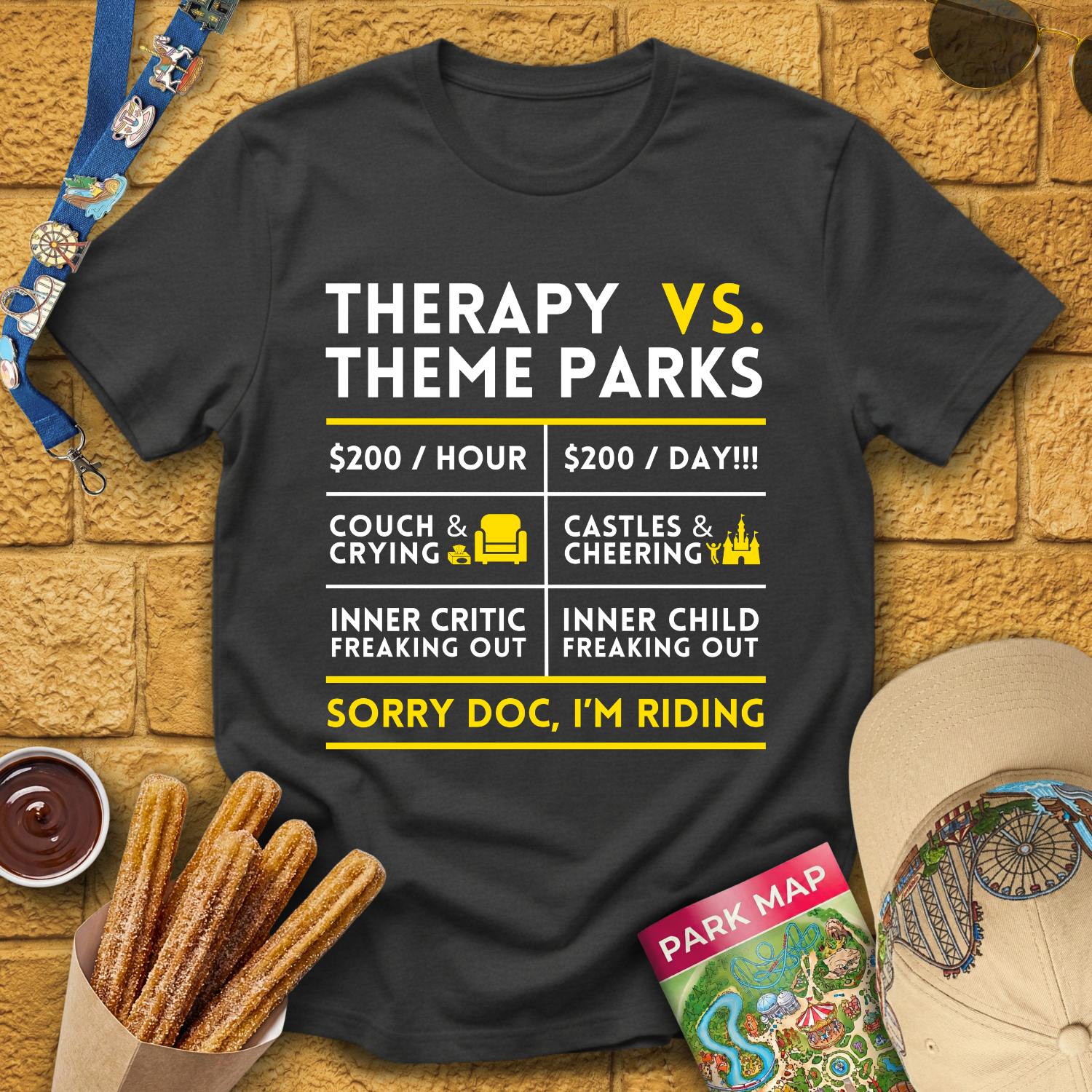 Therapy vs. Theme Parks T-Shirt