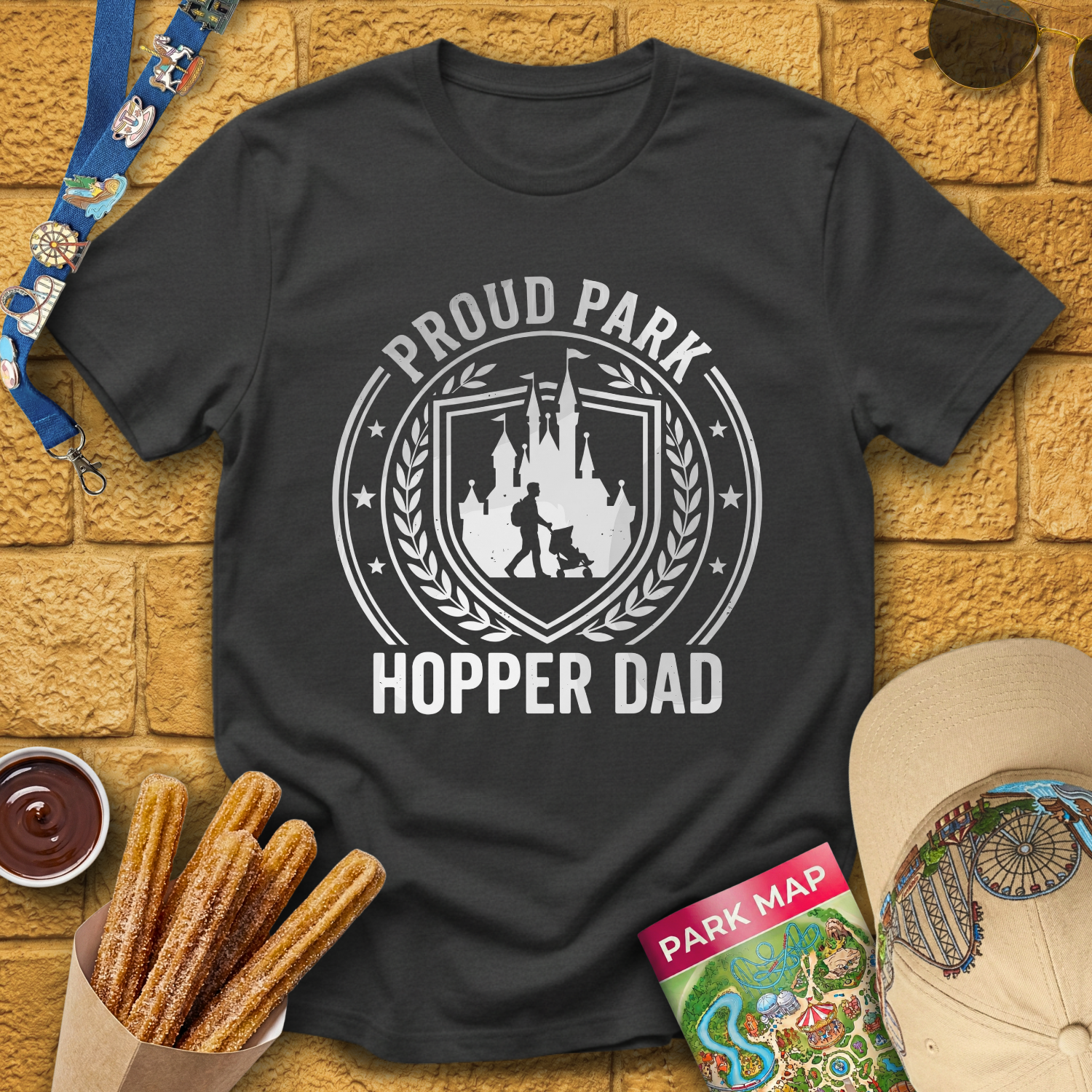 Proud Park Hopper Dad [Badge] T-Shirt