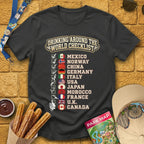 Drinking Checklist [College] T-Shirt for Theme Park Fans (Dark Heather Grey)