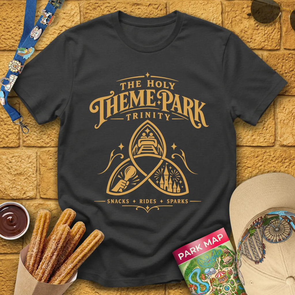 Theme Park Trinity [Victorian] T-Shirt for Theme Park Fans (Dark Heather Grey)