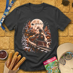 Xmas Mine Train [Cinematic] T-Shirt for Theme Park Fans (Dark Heather Grey)