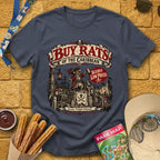 Buy Rats Caribbean [Poster] T-Shirt for Theme Park Fans (Heather Navy)