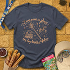 Never A Phase [Doodle] T-Shirt for Theme Park Fans (Heather Navy)