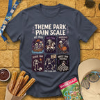 Park Pain Scale [Comic] T-Shirt for Theme Park Fans (Heather Navy)
