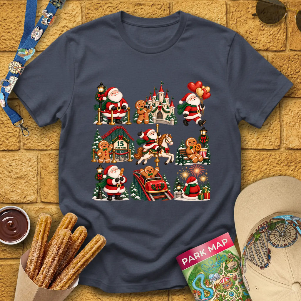 Xmas Park Day [BoldGrid] T-Shirt for Theme Park Fans (Heather Navy)