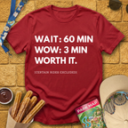 Wait: 60min. Wow: 3min... T-Shirt