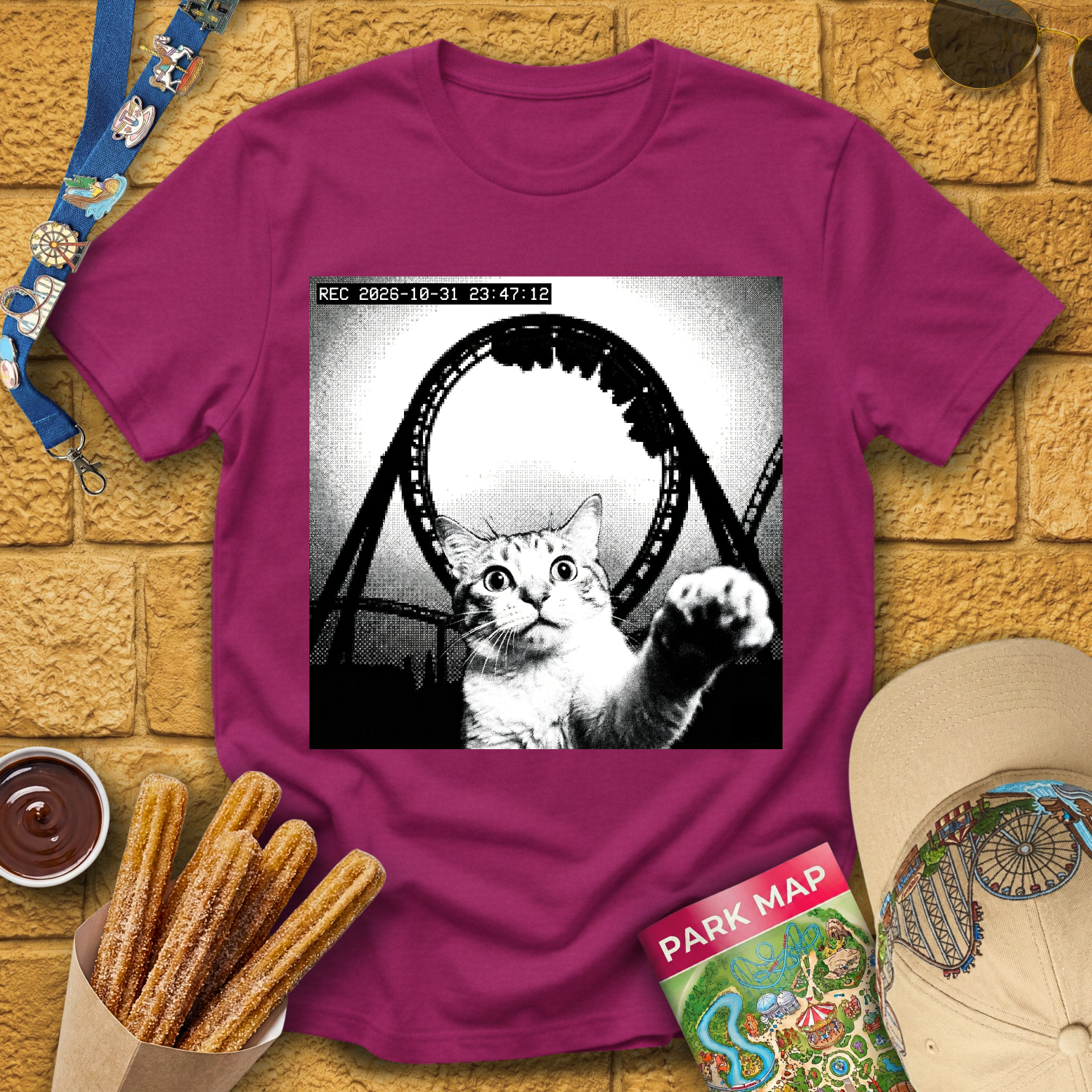 Cat Coaster CCTV T-Shirt