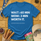 Wait: 60min. Wow: 3min... T-Shirt