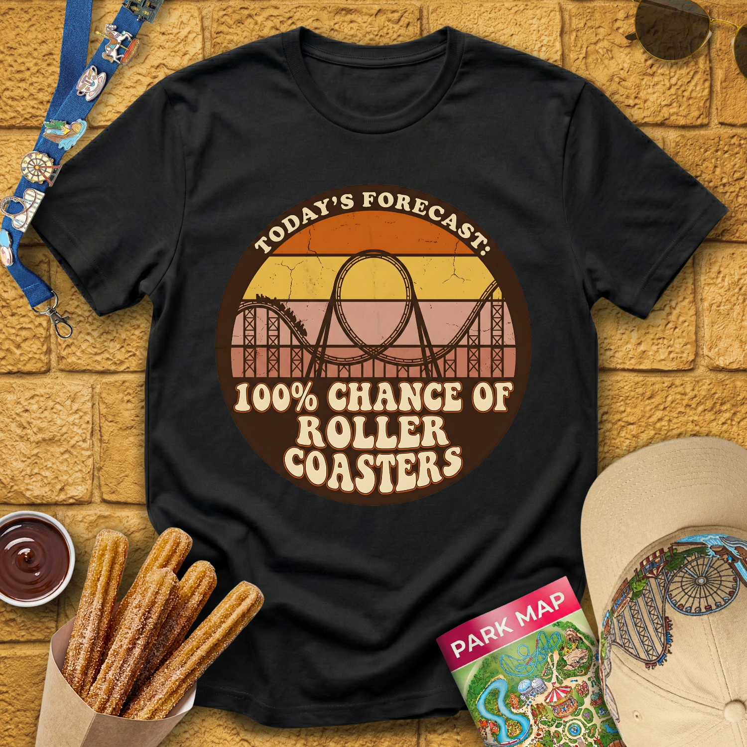 100% Chance Of Roller Coasters T-Shirt