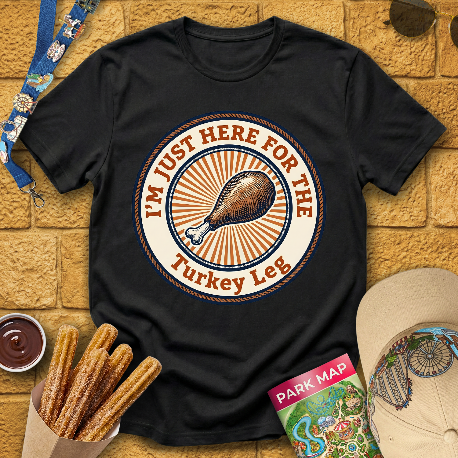Here For Turkey Leg [Badge] T-Shirt